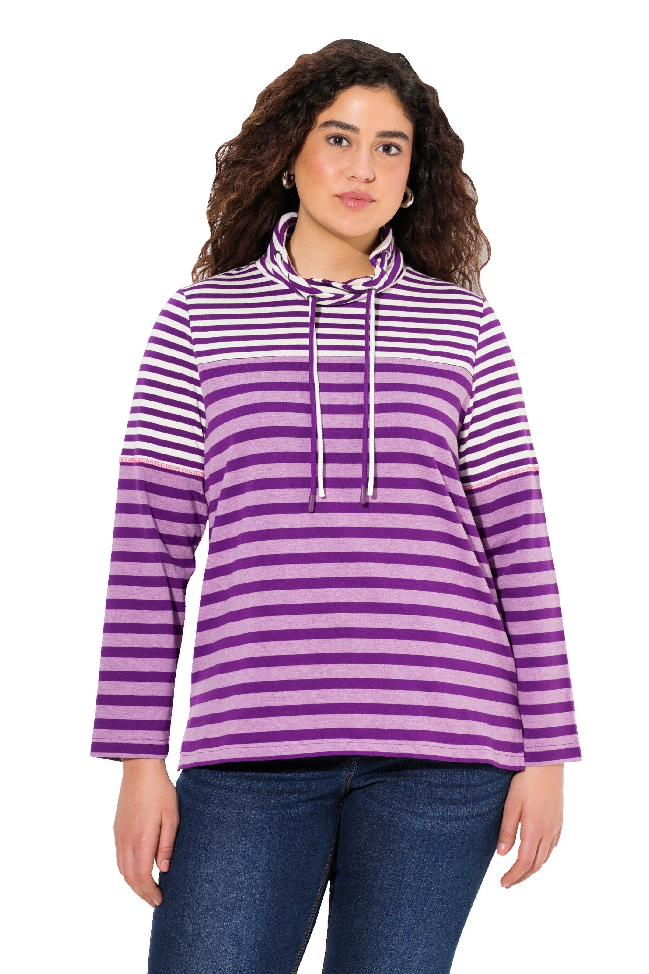 Ulla Popken Sweatshirt in Purple: front
