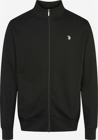 U.S. POLO ASSN. Cardigan ' UMOscar ' in Schwarz: Vorderseite