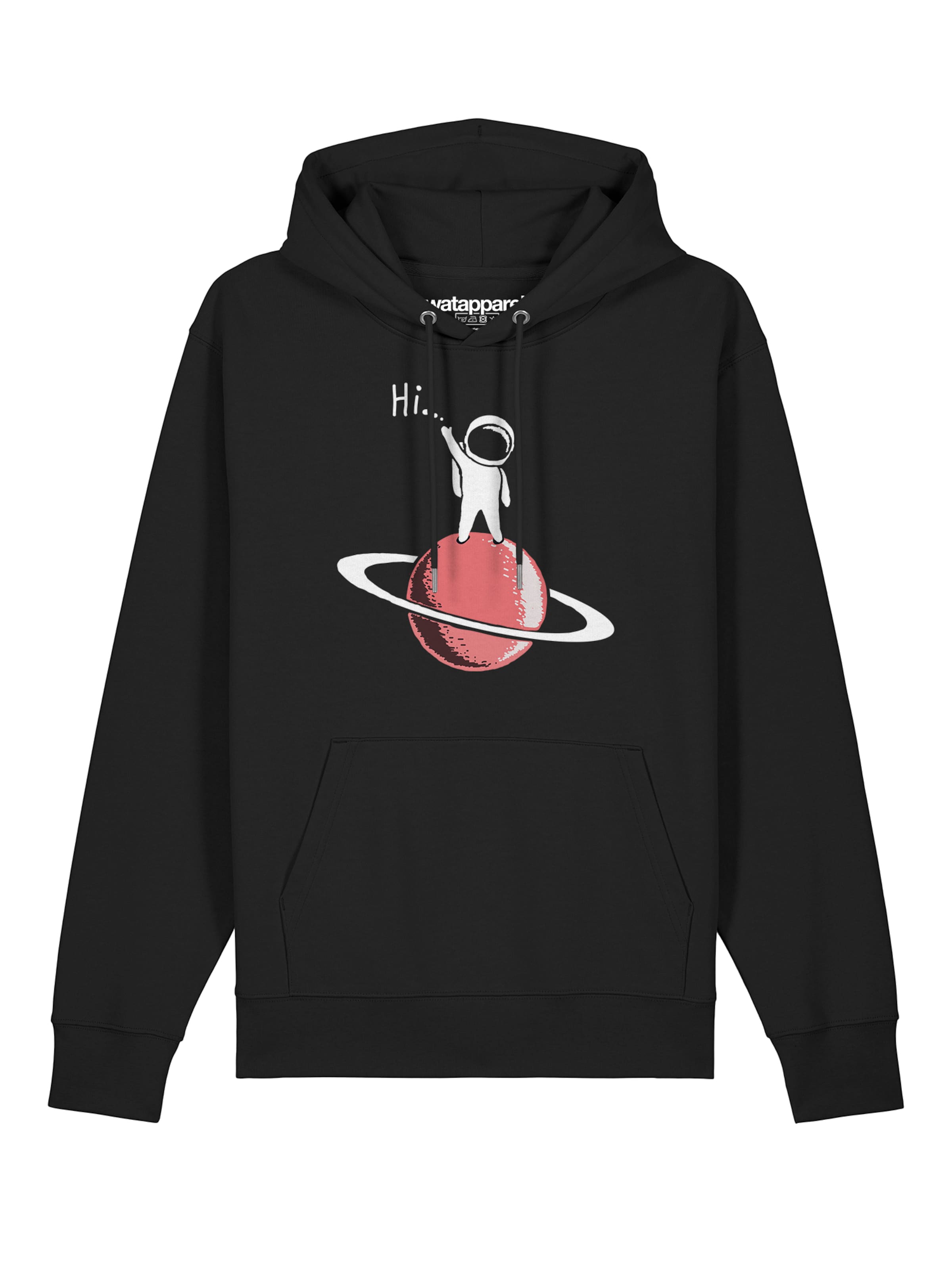 Sweat-shirt 'Astronaut says Hi' Watapparel en noir : devant