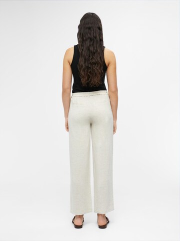 OBJECT Loose fit Trousers 'Sanne Aline' in Beige