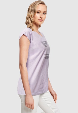 Merchcode Shirt 'Abstract Waves' in Lila