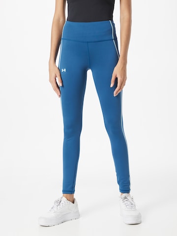 UNDER ARMOUR Skinny Workout Pants in Blue: front