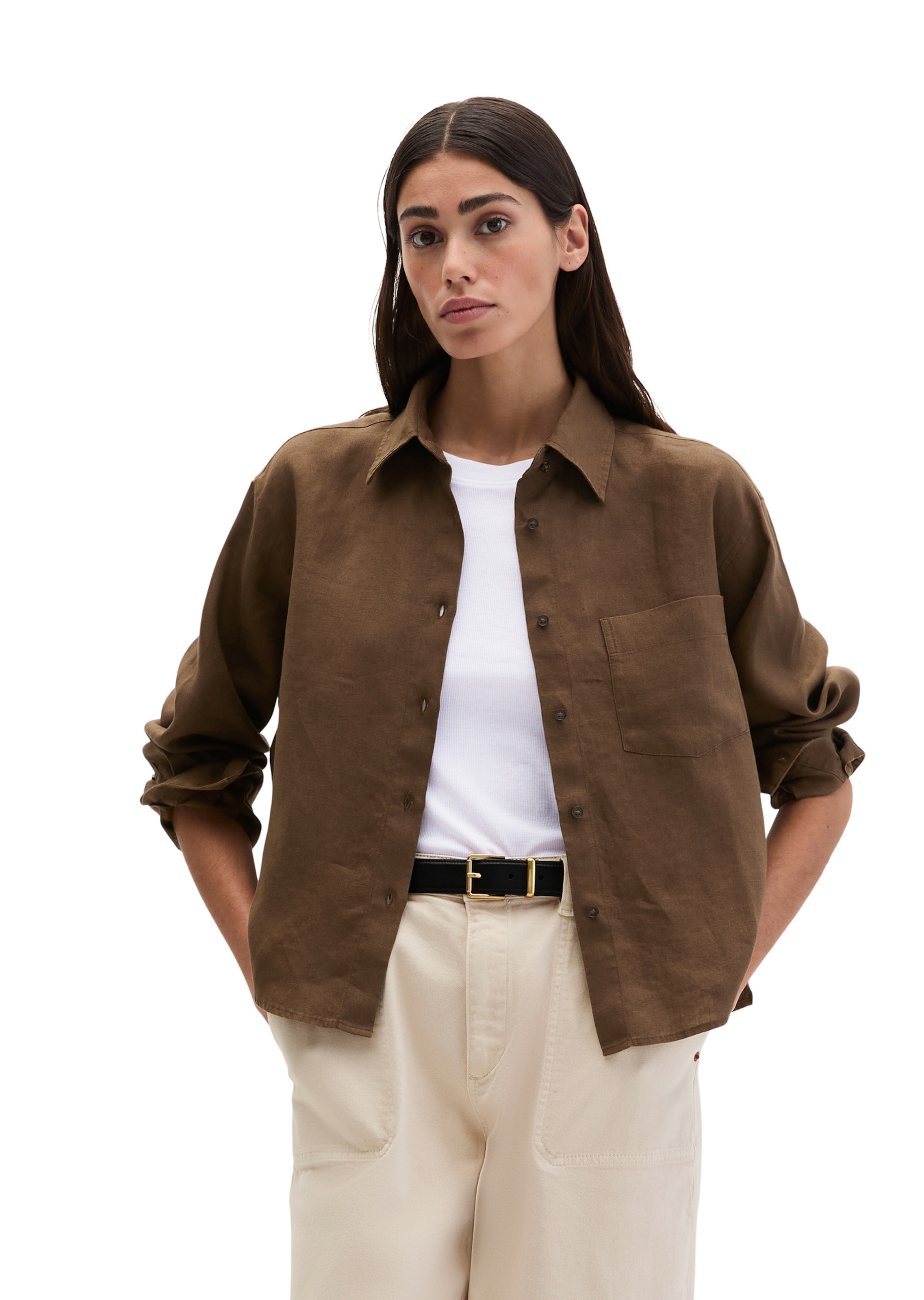 Marc O'Polo Blouse in Brown: front
