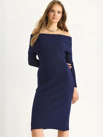 Bianco Lucci Gebreide jurk in Blauw