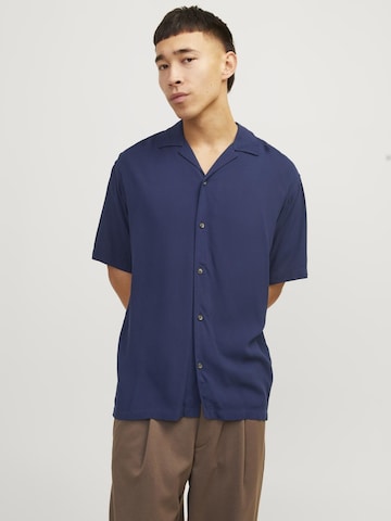 JACK & JONES Regular fit Button Up Shirt 'JEFF' in Blue: front