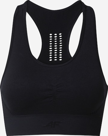 4F Bustier Sport-BH in Schwarz: predná strana