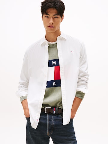Tommy Jeans Regular Fit Hemd in Beige: Vorderseite