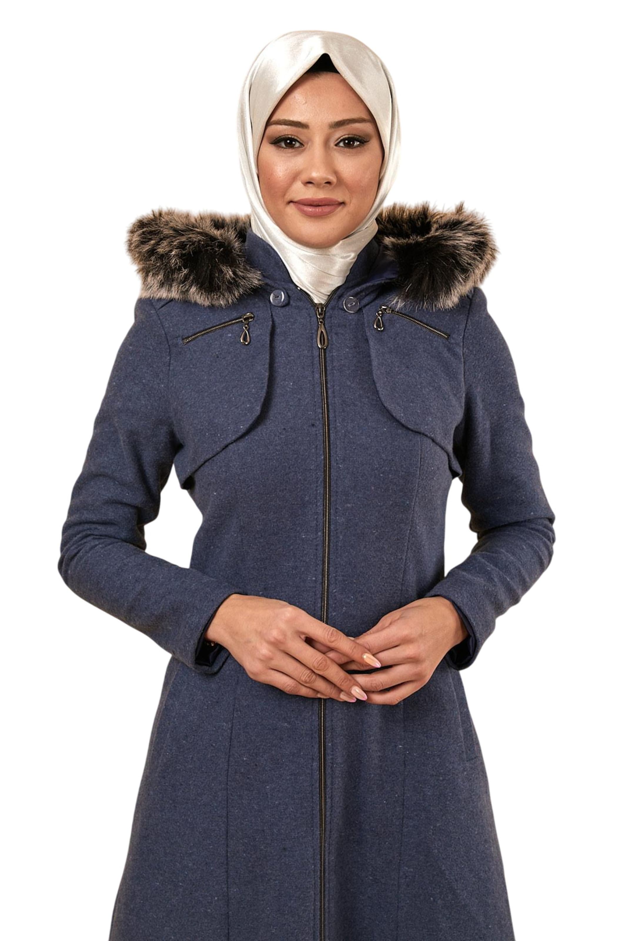 MODAMIHRAM Wintermantel in Blauw