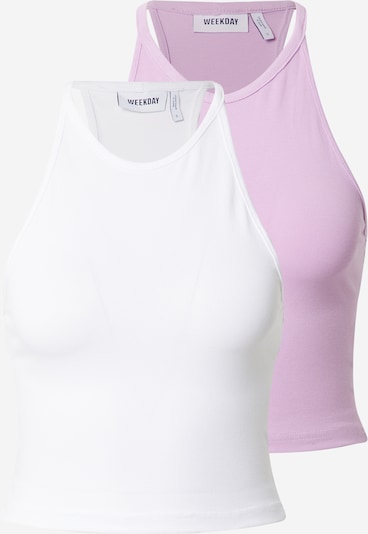 WEEKDAY Top in Mauve / White, Item view