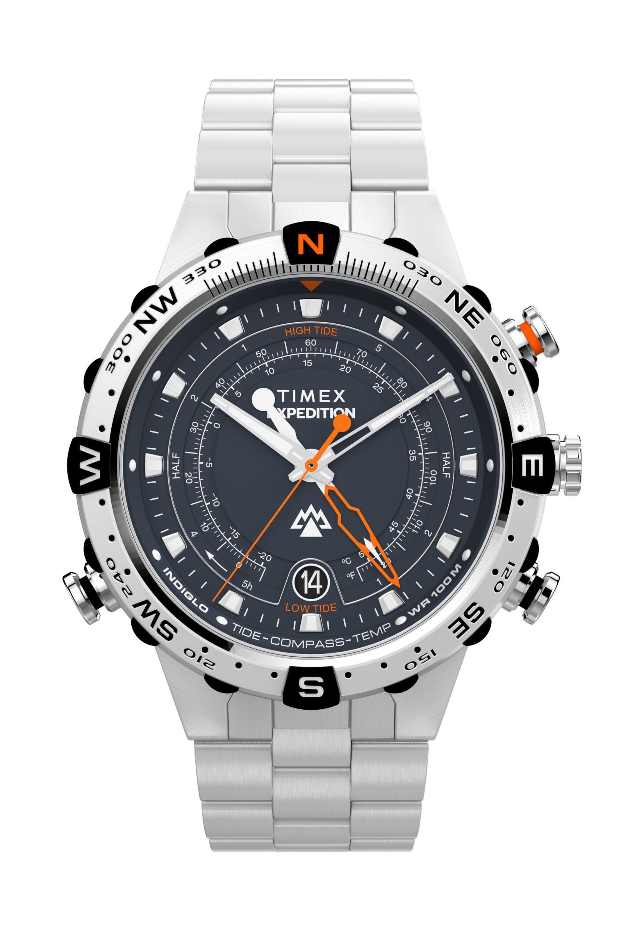 TIMEX Analog watch 'Expedition Tide-Temp-Compass' in Silver: front