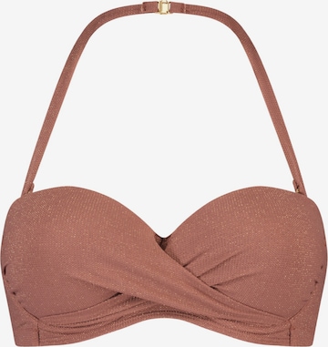 Beachlife Bandeau Bikini Top 'Rouge' in Brown: front