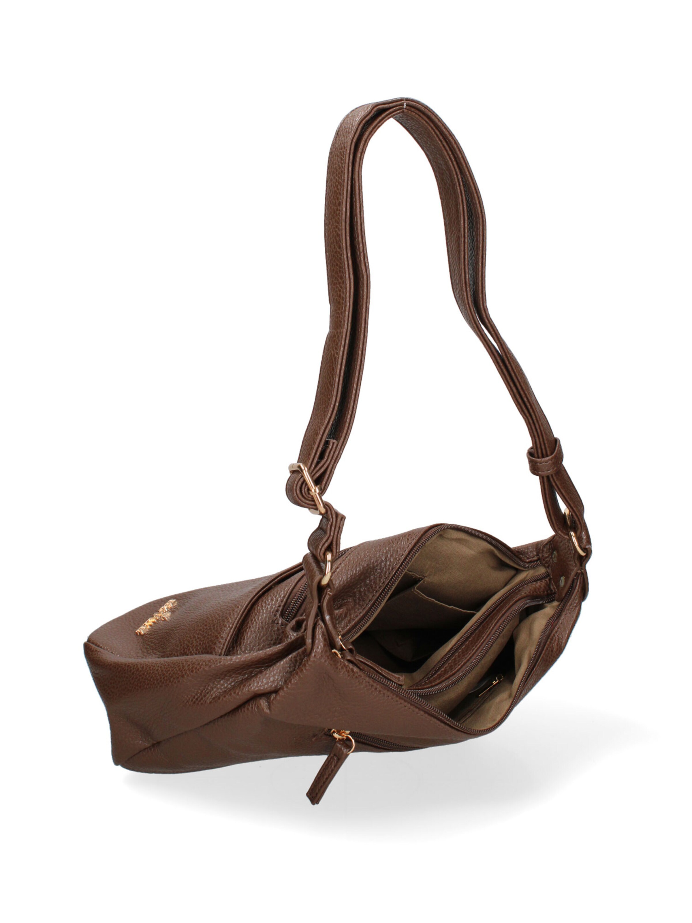 Borsa a spalla 'Borsa a Tracolla Donna Ecopelle con Zip e Tasche Multiple - B Cavalli' di B. Cavalli in beige