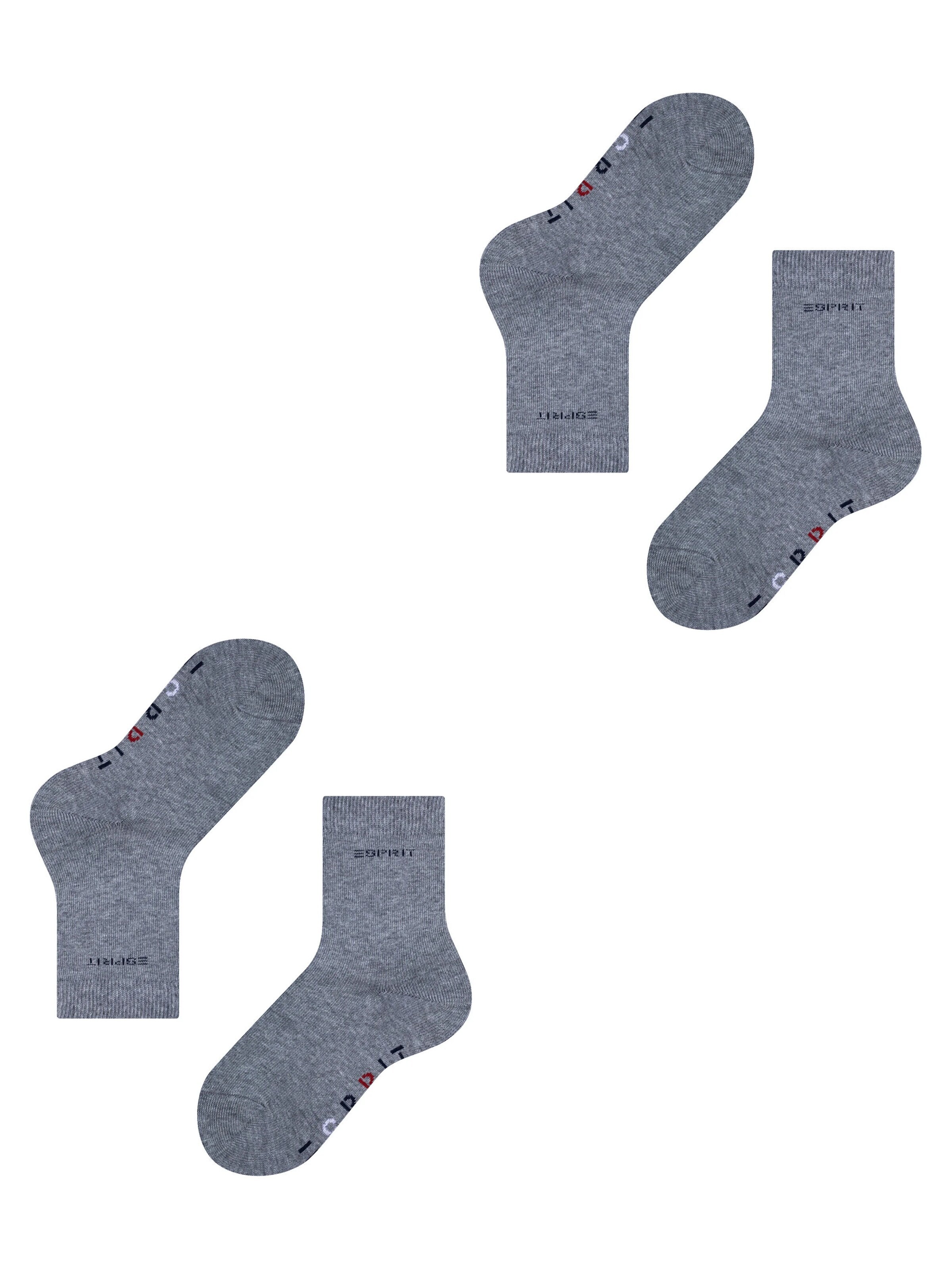 ESPRIT Socken 'Foot Logo 2-Pack'‌‌‌‌‌‌ in Grau