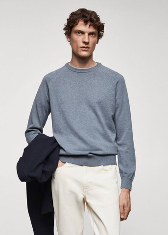 MANGO MAN Sweater 'Ten' in Blue: front