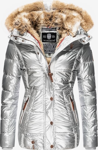 MARIKOO Winter jacket 'Nekoo' in Silver: front