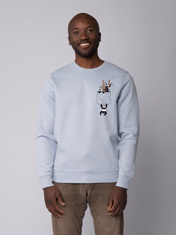 Sweat-shirt ' Pocket Pandas ' Watapparel en bleu : devant