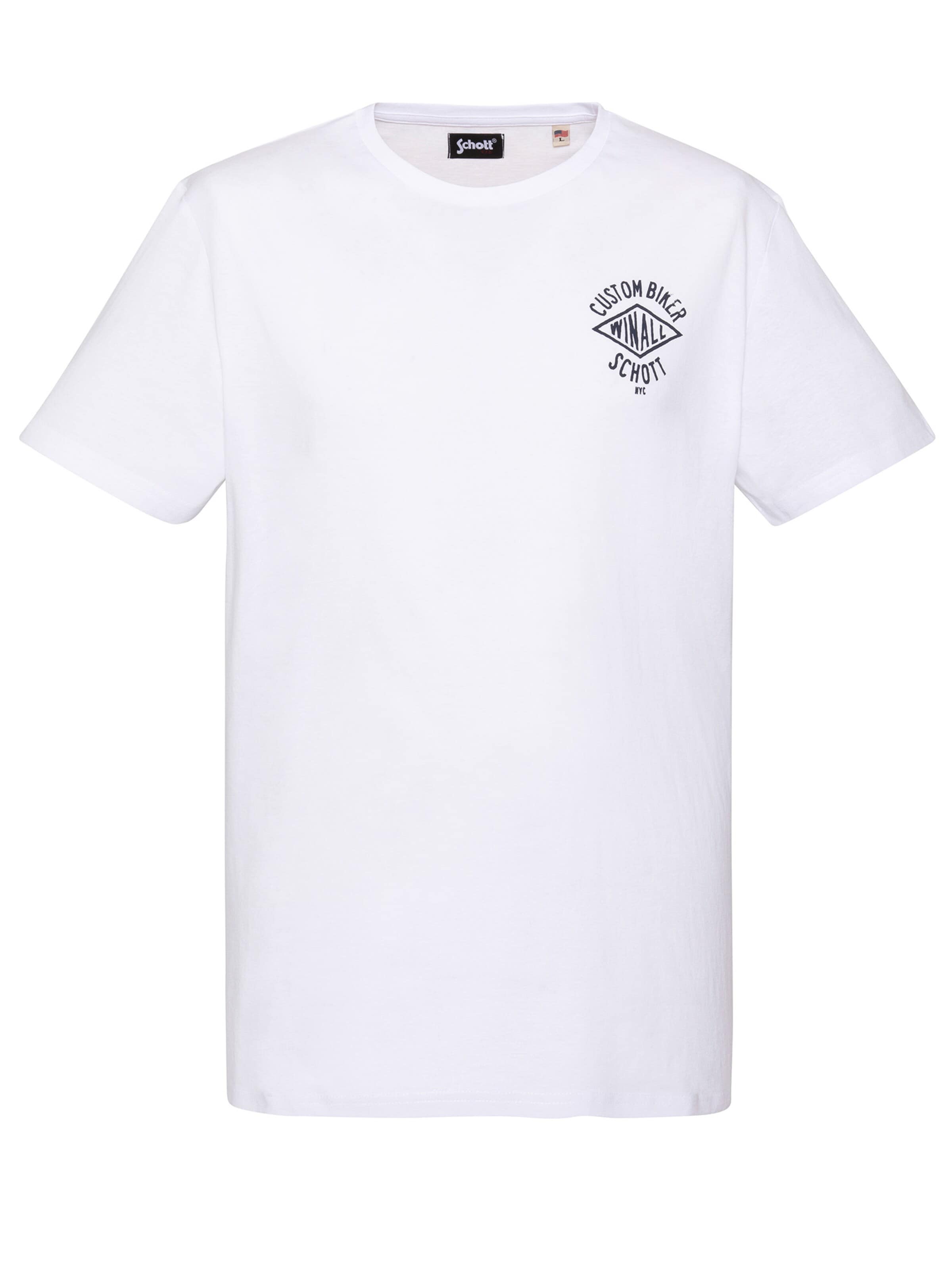 Schott NYC T-Shirt en M/Regular en blanc, Vue avec produit
