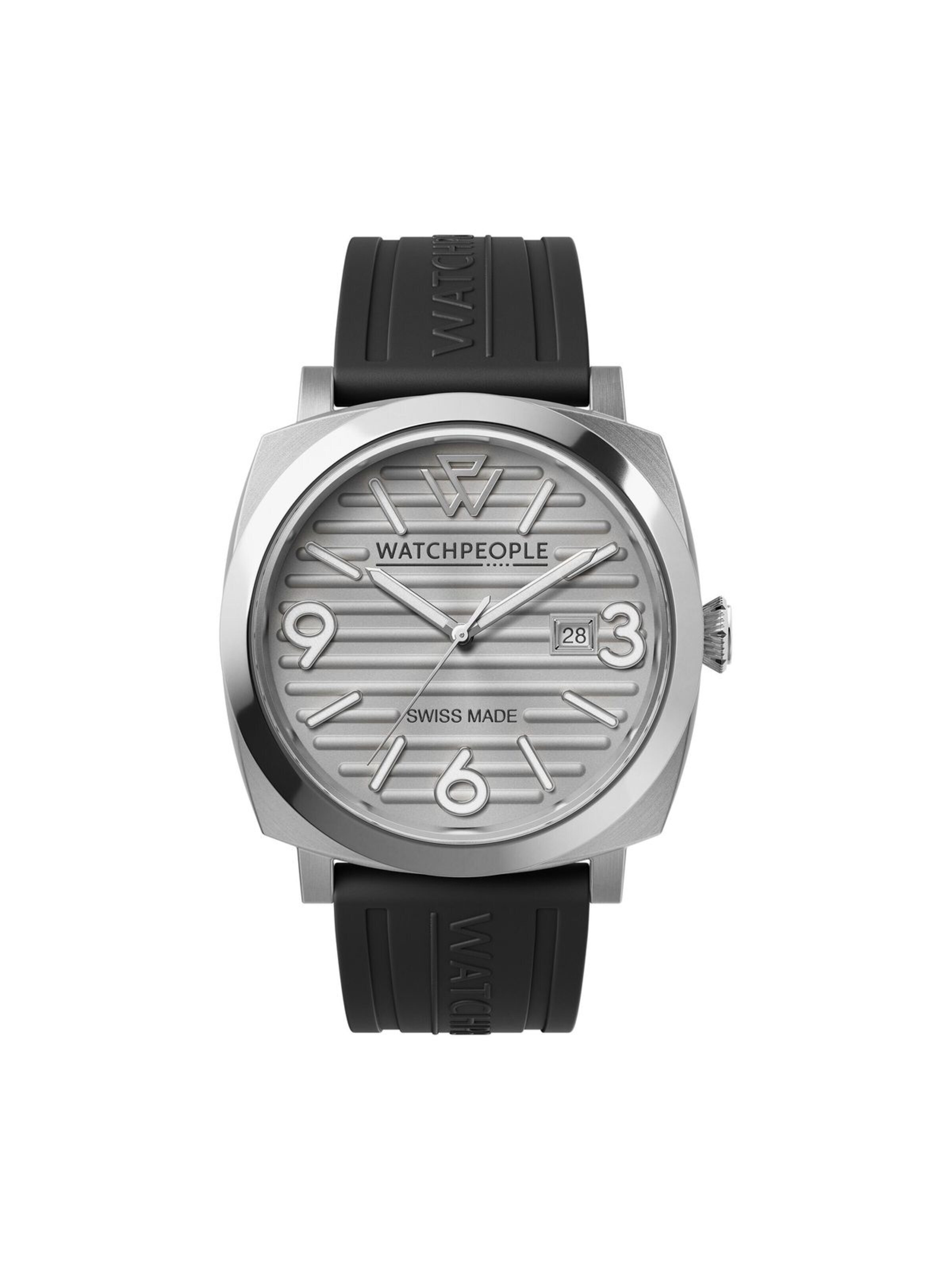 Montre à affichage analogique Watchpeople en argent : devant