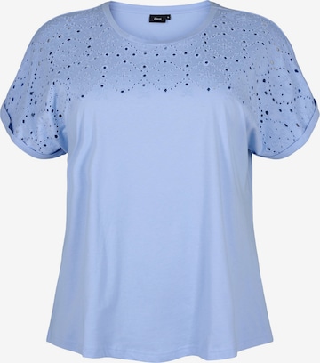 Zizzi Shirt 'SOFIA' in Blauw: voorkant
