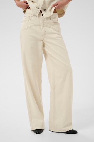 Wide Leg Jean 'KACatharina' Kaffe en beige : devant