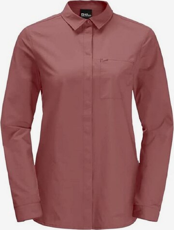 JACK WOLFSKIN Athletic Button Up Shirt in Brown: front