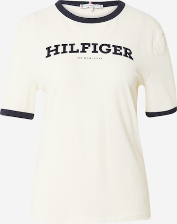 T-shirt TOMMY HILFIGER en beige : devant