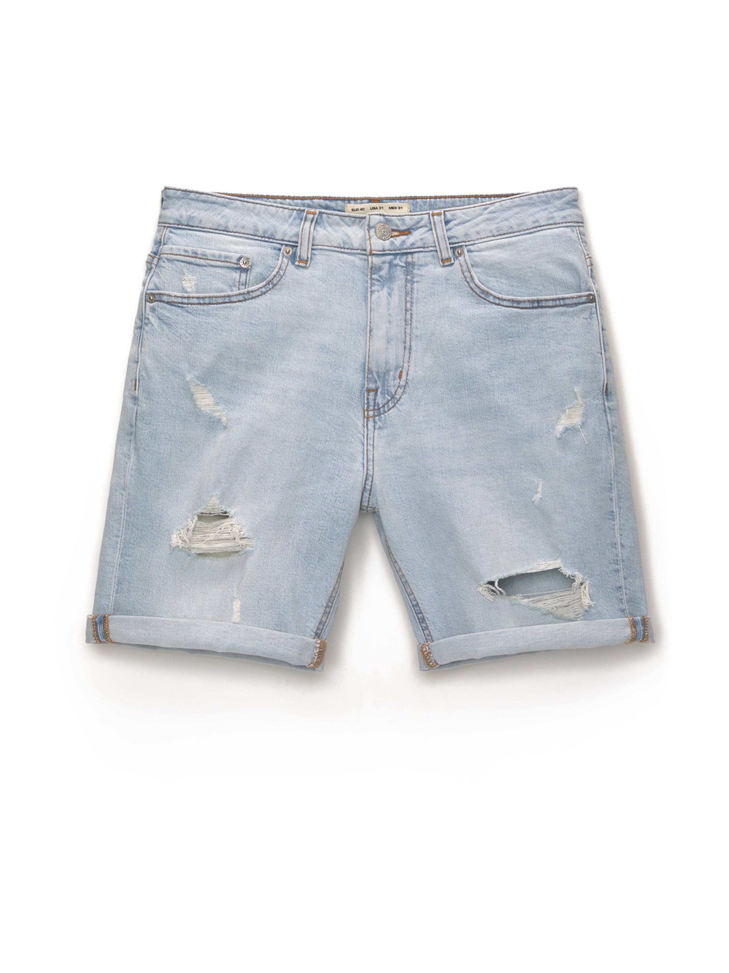 Regular Jeans de la Pull&Bear pe albastru: față