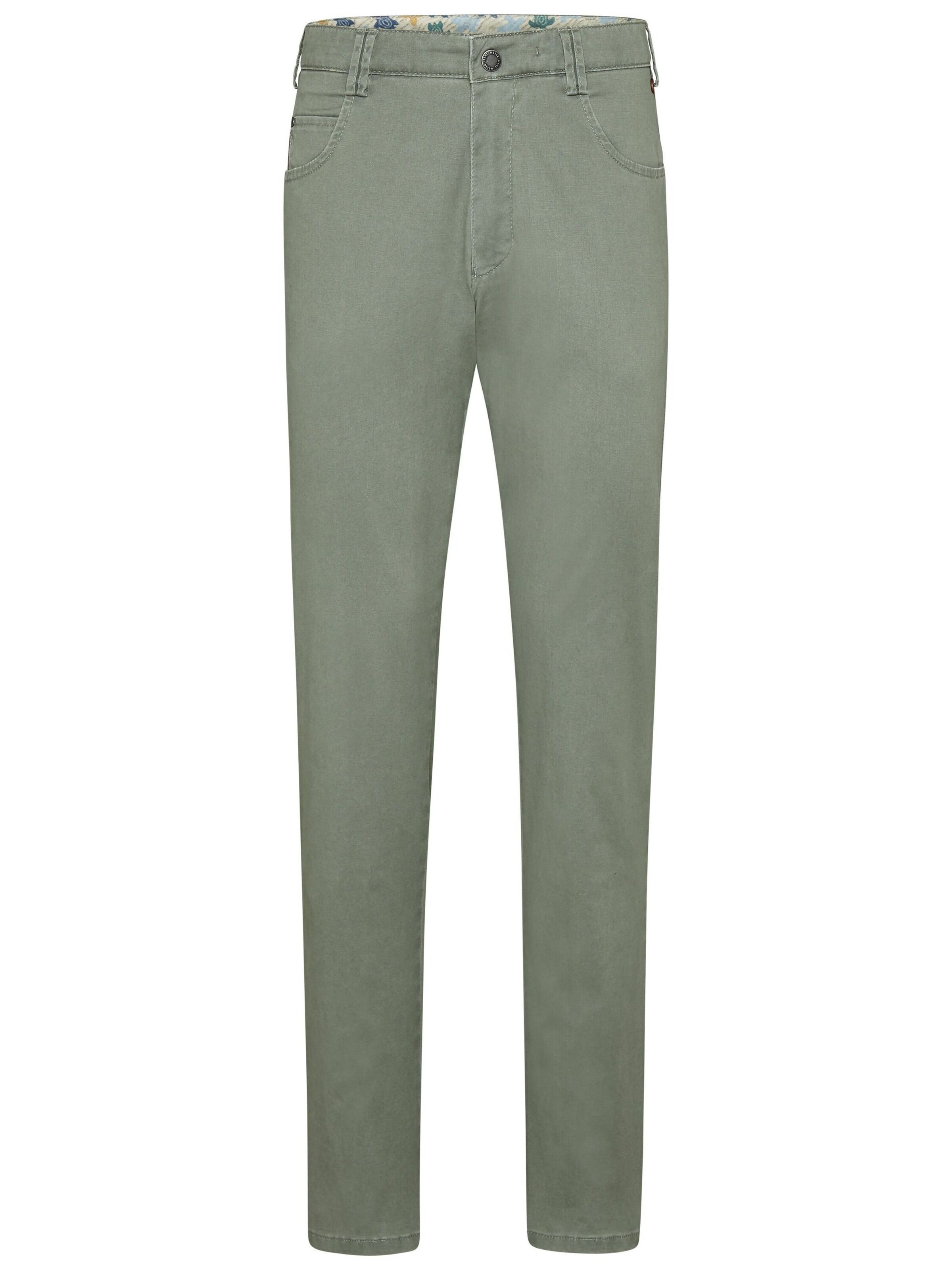MEYER Regular Chino in Groen: voorkant
