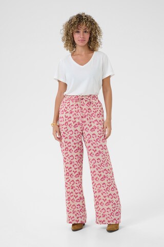 Cream Wide leg Broek 'Bellis' in Roze