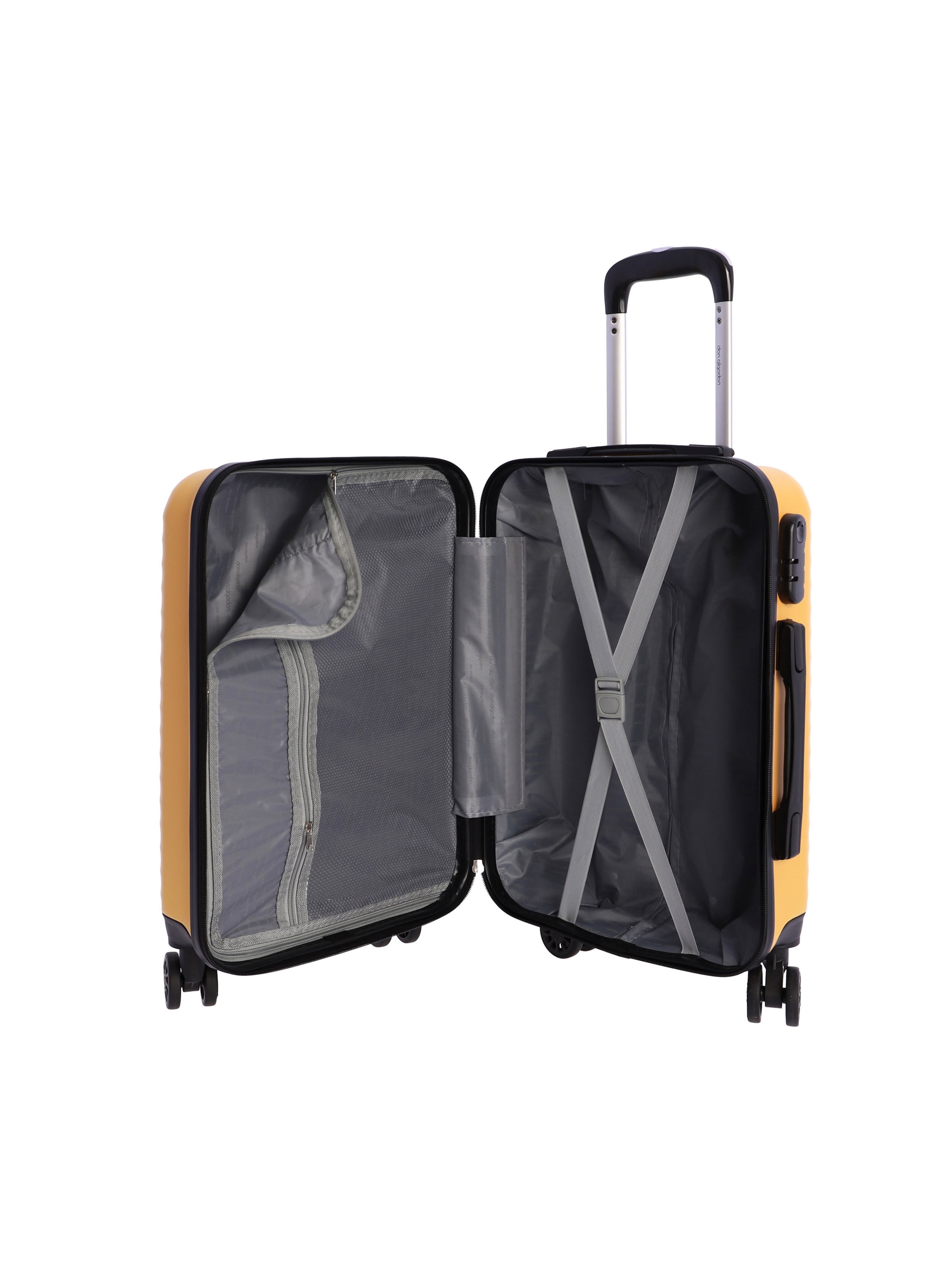 Don Algodon - Carrito 'DON ALGODON - Maletas de Viaje Cabina - Maleta 55x40x20 - Maletas de Viaje - Maleta de Cabina Resistente Ryannair - Trolley Equipaje para Avion con 4 Ruedas de 360º y candado' en amarillo