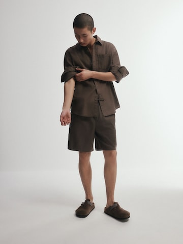 Regular Pantalon The Set en marron