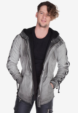 CIPO & BAXX Freizeitjacke mit Schnürärmel in Grau