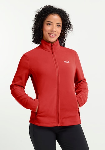 JACK WOLFSKIN Athletic Fleece Jacket in Red: front