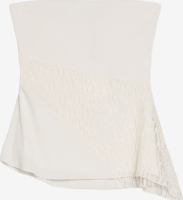 BershkaTop - bijela boja: prednji dio