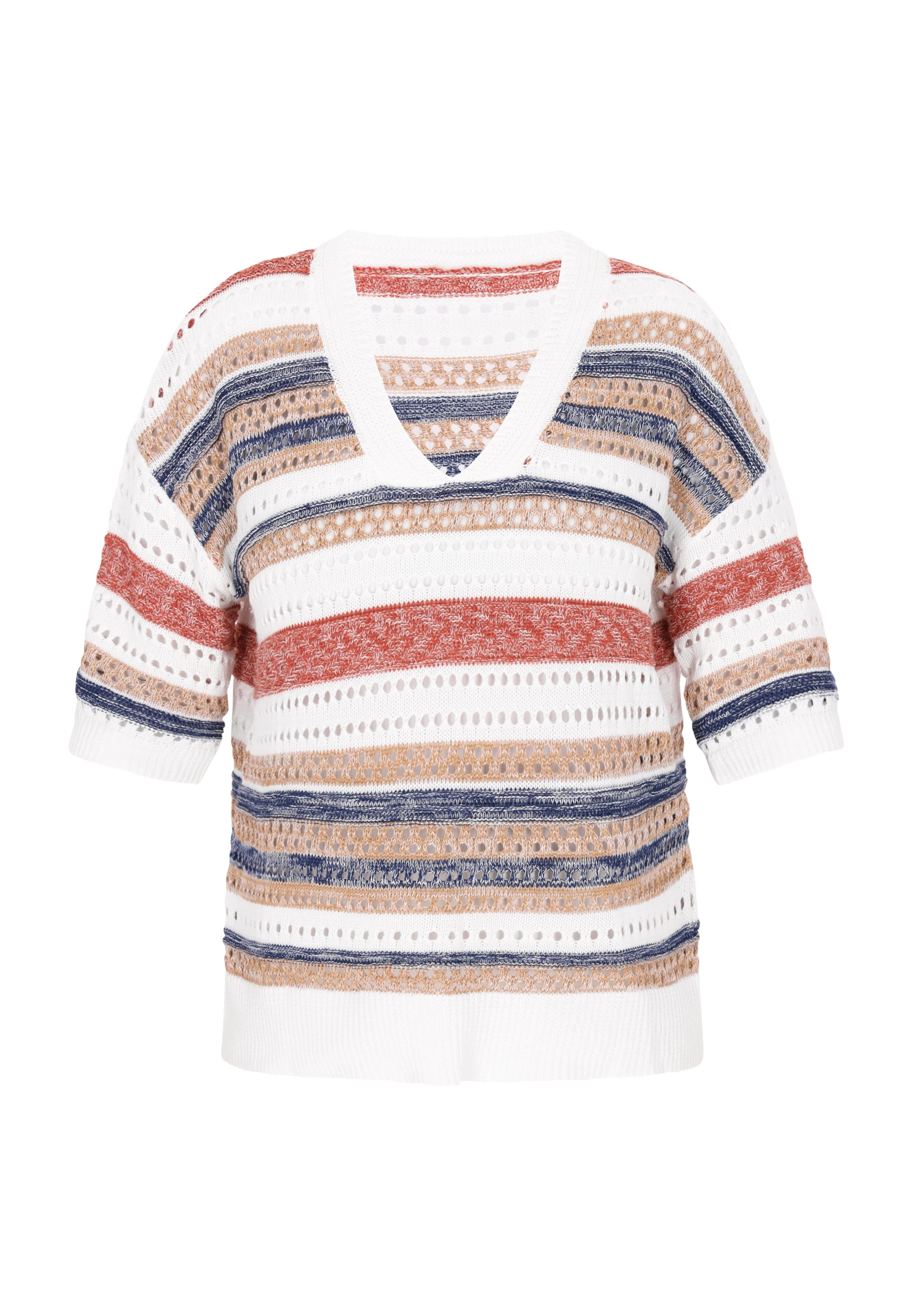 Pulover 'Fashion Look' Gaya pe bleumarin / maro ruginiu / maro deschis / alb, Vizualizare produs