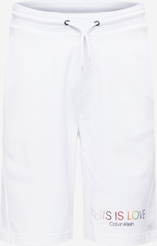 Regular Pantalon Calvin Klein en blanc : devant