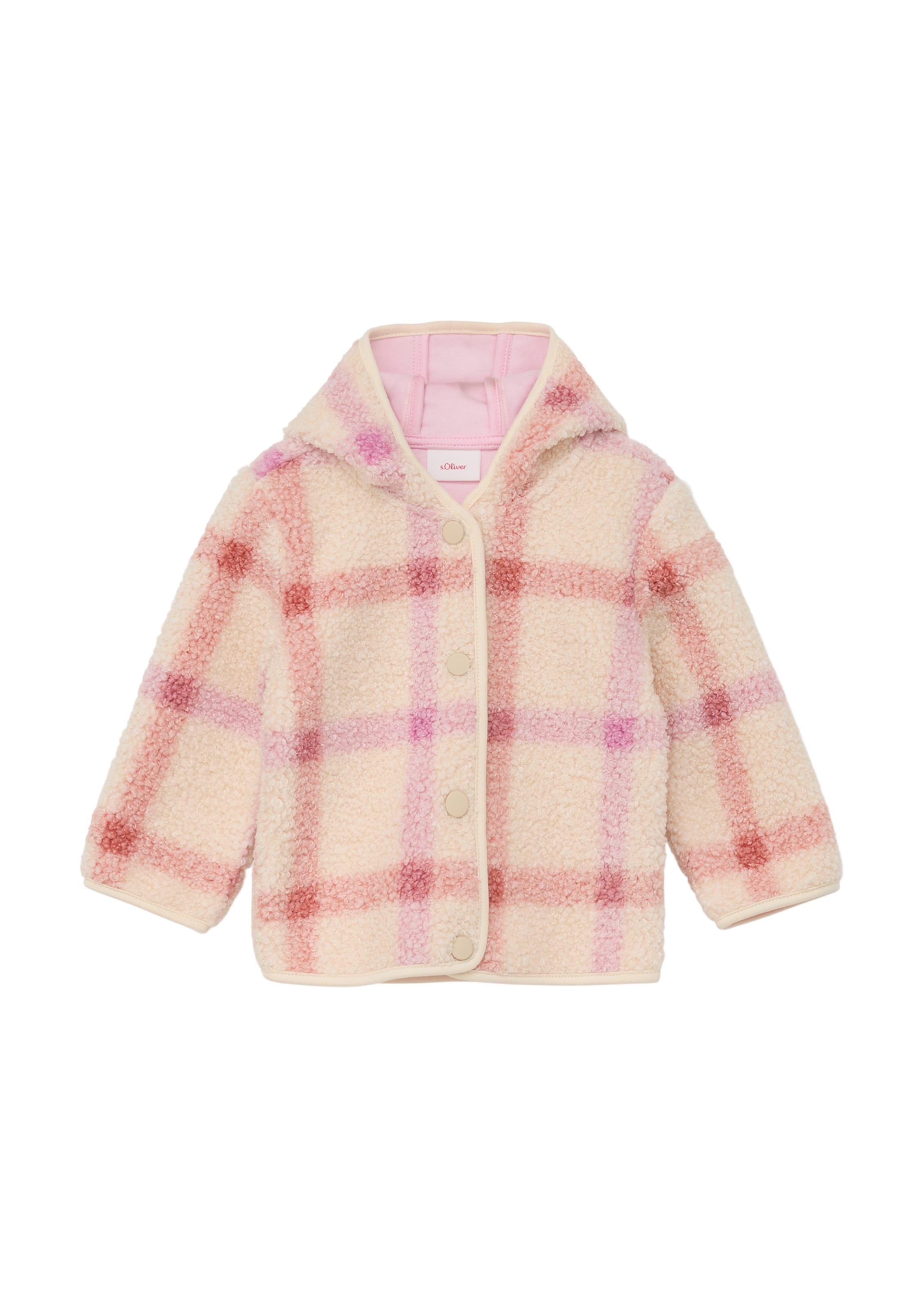 s.Oliver Fleece jas in Beige: voorkant