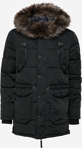 Superdry Winterparka 'Chinook' in Zwart: voorkant