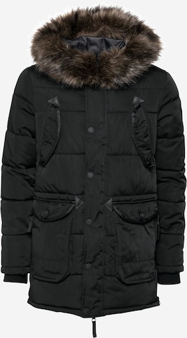 Parka de iarnă 'Chinook' de la Superdry pe negru: față