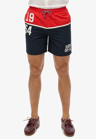 Shorts de bain Superdry en bleu : devant