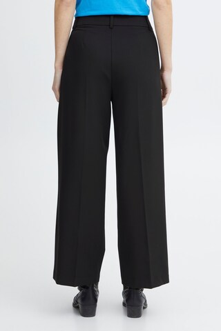 ICHI Wide leg Broek 'Ihlexi' in Zwart