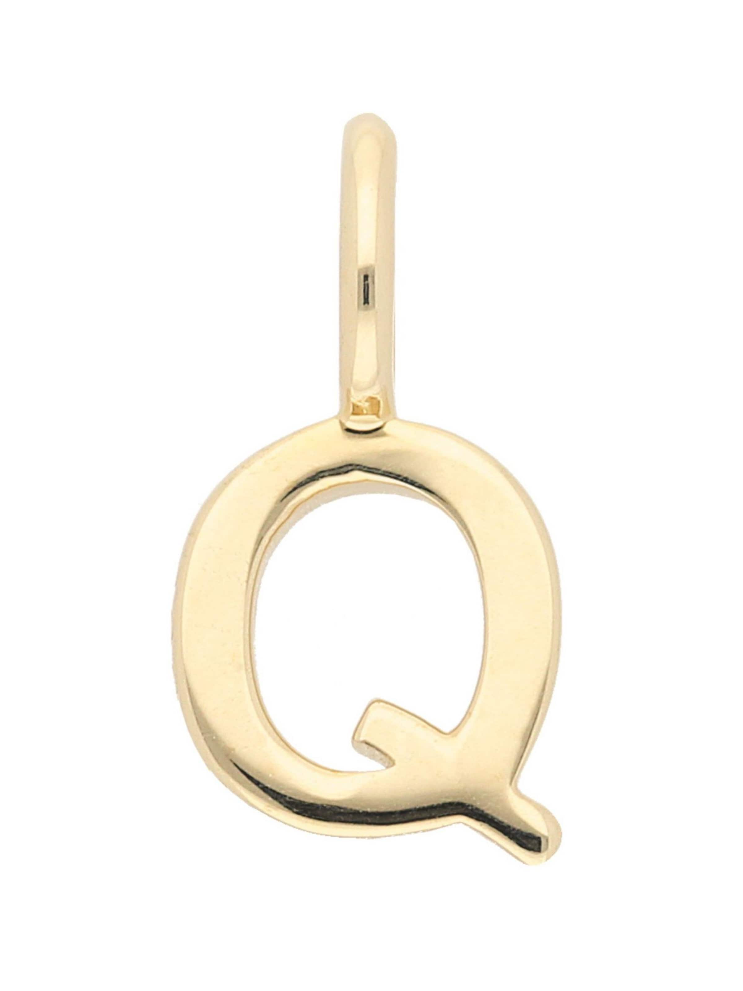 Adelia´s Pendant 'Q' in Gold: front