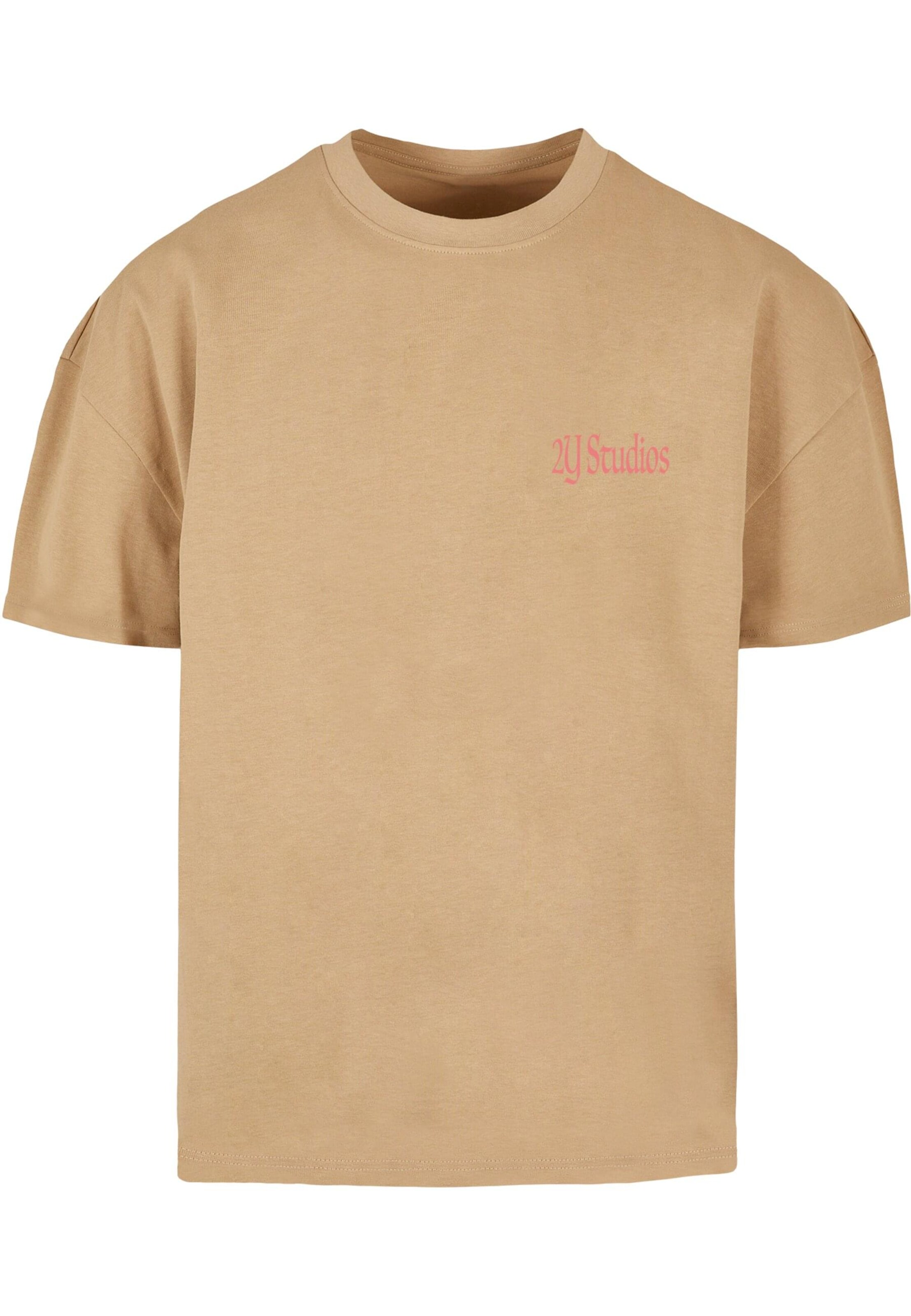 T-Shirt 'Peace Love Mercy' 2Y Studios en beige : devant