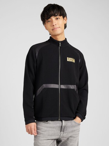 EA7 Emporio Armani Sweatjacke in Schwarz: predná strana