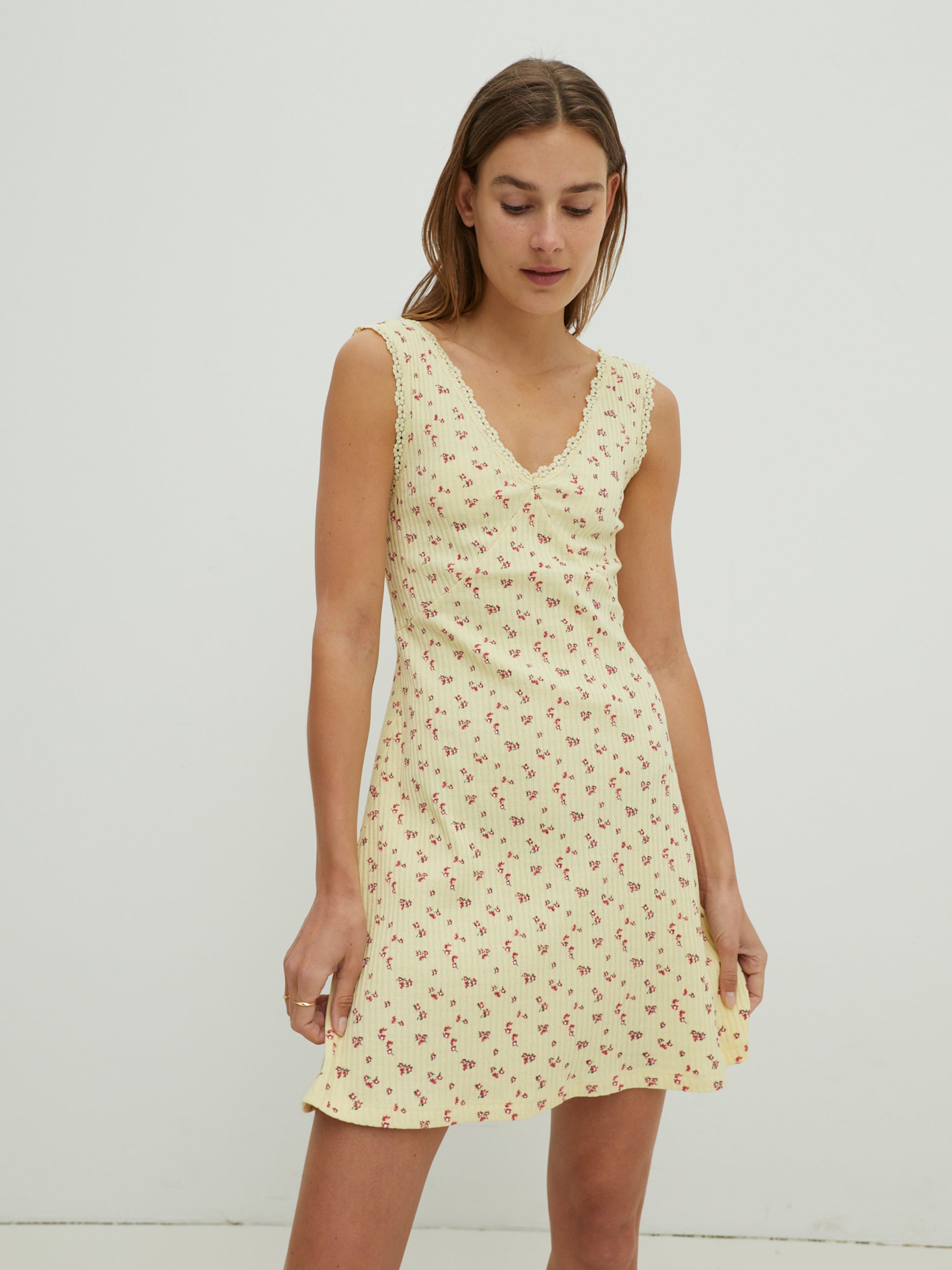 EDITED Producten Gebreide jurk 'Ivory' Geel