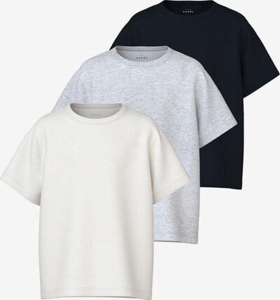 NAME IT T-Shirt en gris chiné / noir / blanc, Vue avec produit