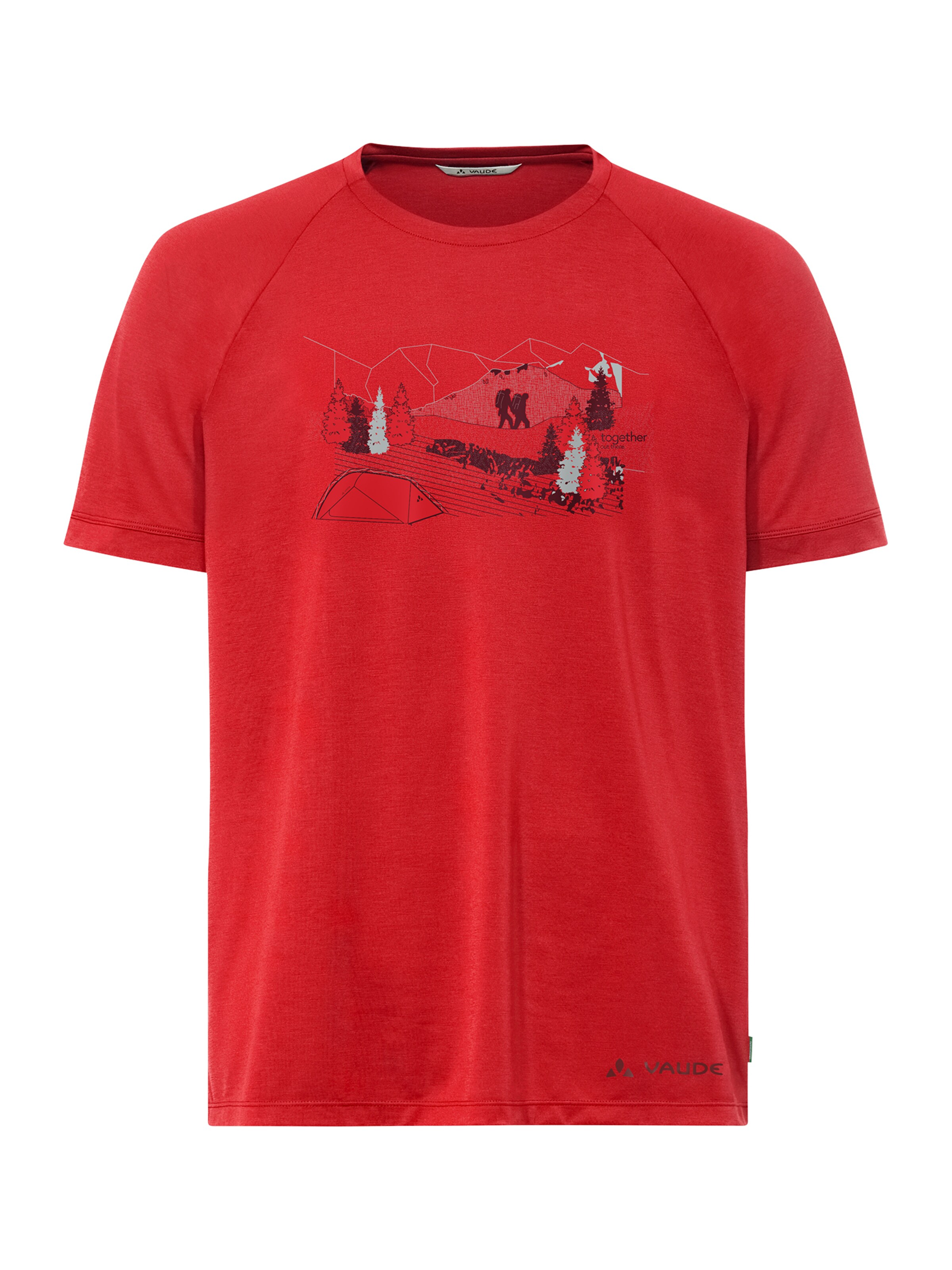 VAUDE Functioneel shirt 'Gleann II' in Rood: voorkant