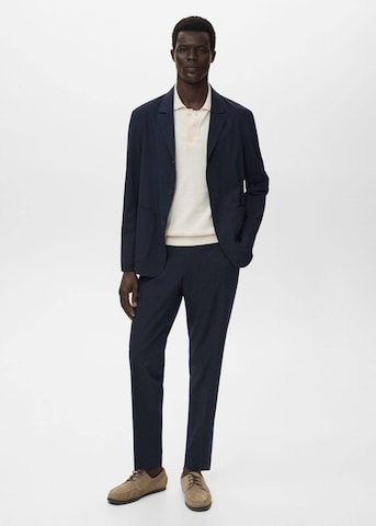 MANGO MAN Slim fit Pleated Pants 'Parioli' in Blue