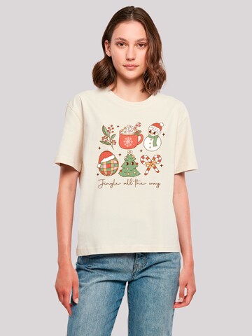 F4NT4STIC Shirt 'Jingle All The Way Christmas Groove' in Beige: front