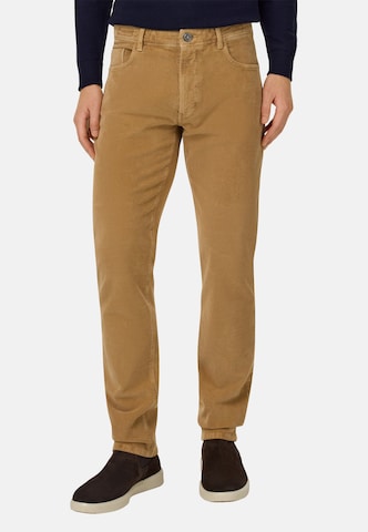 Coupe slim Pantalon Boggi Milano en marron : devant